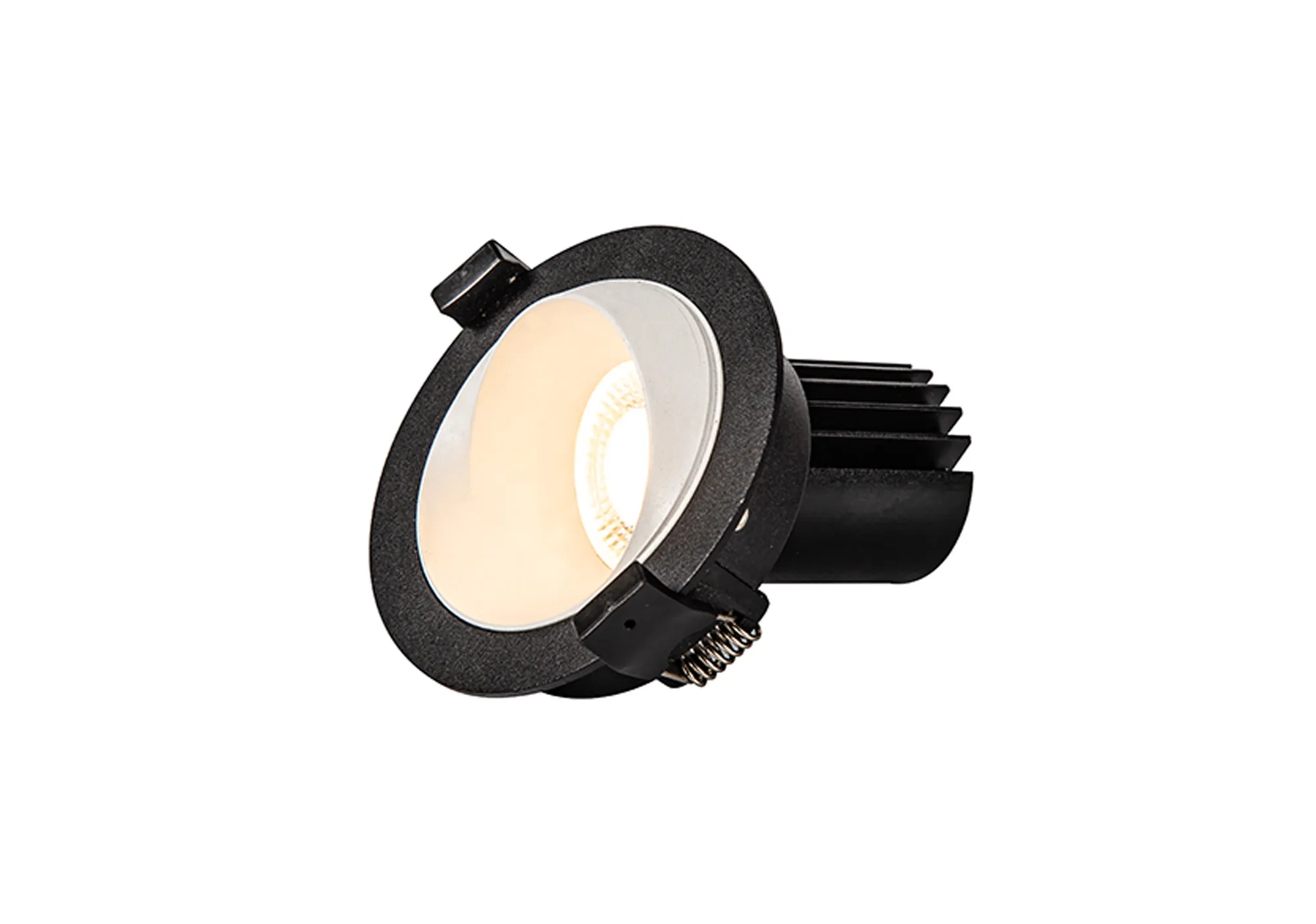 DM202456  Bonia 12 Powered by Tridonic 12W 1200lm 2700K 12° LED Engine,350mA Black/White 27° Angled Round Downlight , DRIVER NOT INC. 5yrs Warranty